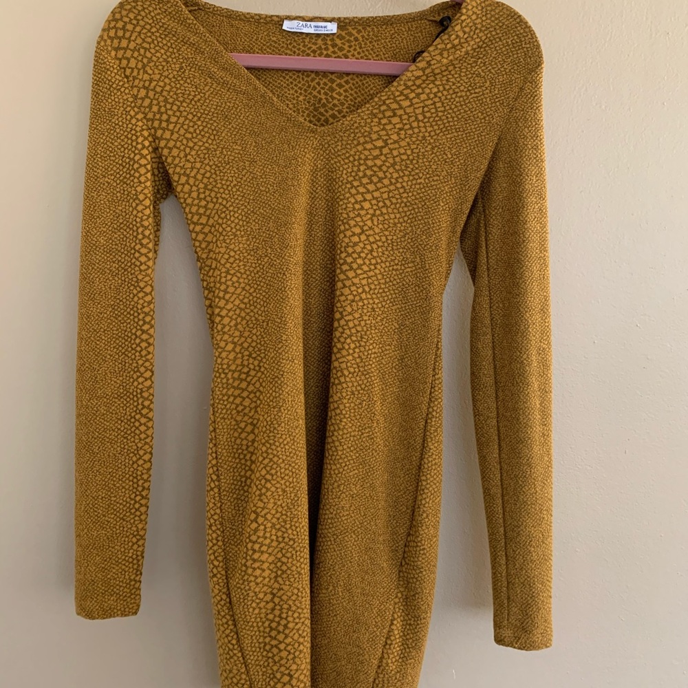 Zara Trafaluc Small Bodycon Snakeskin Mini Dress